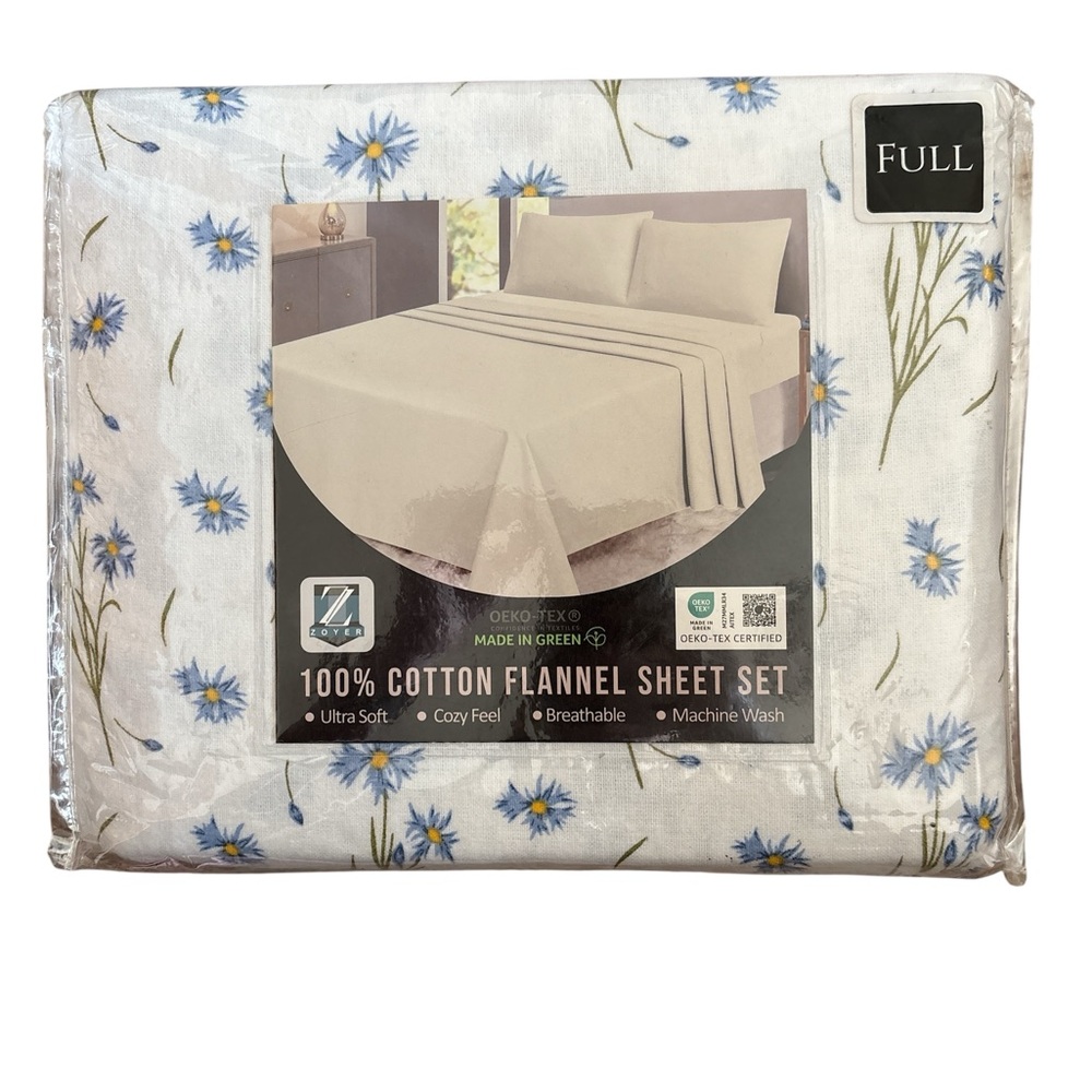 Oeko-Tex Certified 100% Cotton Flannel Sheet Set-Full